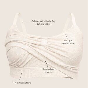 Kindred Bravely Sublime Bamboo Hands-Free Pumping Lounge Sleep Bra Size S Busty